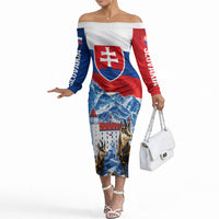 Slovakia Where Eagles Fly Off The Shoulder Long Sleeve Dress Bratislava Castle Chamois Eagle Patriotism