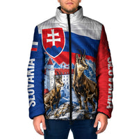 Slovakia Where Eagles Fly Padded Jacket Bratislava Castle Chamois Eagle Patriotism