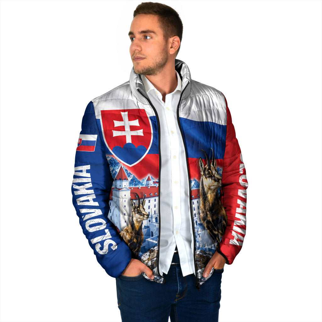Slovakia Where Eagles Fly Padded Jacket Bratislava Castle Chamois Eagle Patriotism