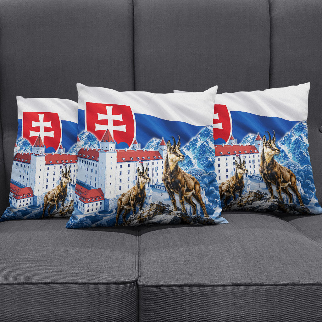 Slovakia Where Eagles Fly Pillow Cover Bratislava Castle Chamois Eagle Patriotism