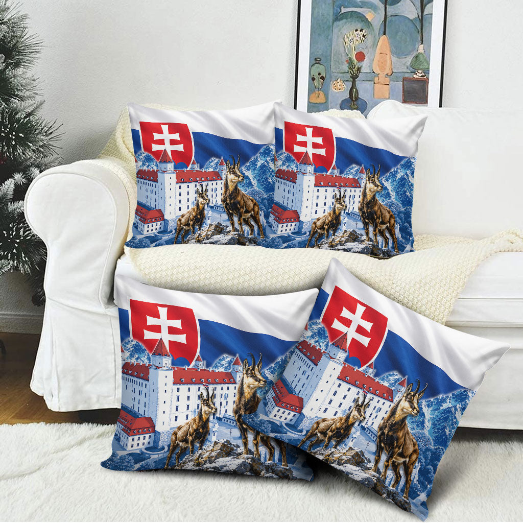 Slovakia Where Eagles Fly Pillow Cover Bratislava Castle Chamois Eagle Patriotism