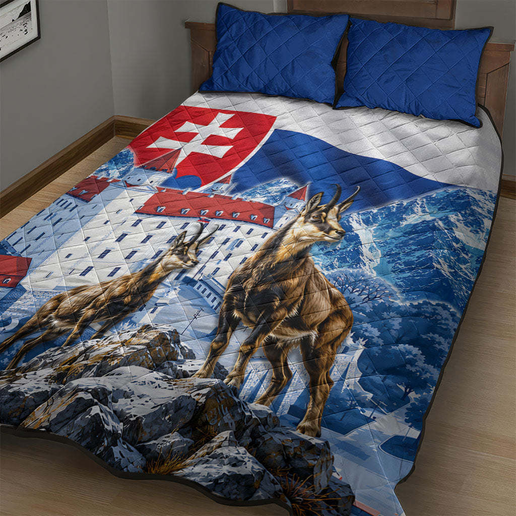Slovakia Where Eagles Fly Quilt Bed Set Bratislava Castle Chamois Eagle Patriotism