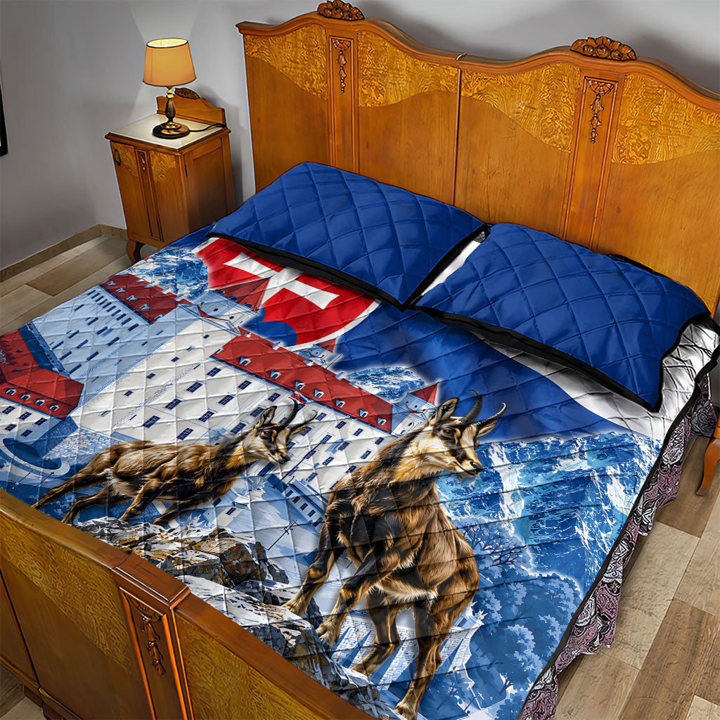 Slovakia Where Eagles Fly Quilt Bed Set Bratislava Castle Chamois Eagle Patriotism