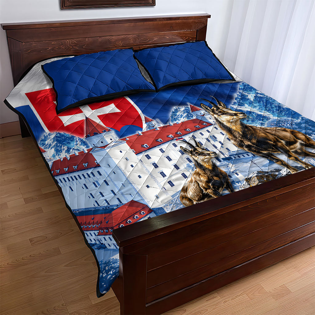 Slovakia Where Eagles Fly Quilt Bed Set Bratislava Castle Chamois Eagle Patriotism