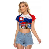 Slovakia Where Eagles Fly Raglan Cropped T Shirt Bratislava Castle Chamois Eagle Patriotism