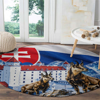 Slovakia Where Eagles Fly Round Carpet Bratislava Castle Chamois Eagle Patriotism