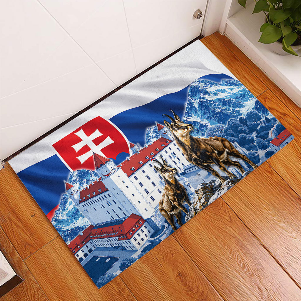 Slovakia Where Eagles Fly Rubber Doormat Bratislava Castle Chamois Eagle Patriotism
