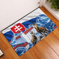 Slovakia Where Eagles Fly Rubber Doormat Bratislava Castle Chamois Eagle Patriotism