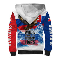 Slovakia Where Eagles Fly Sherpa Hoodie Bratislava Castle Chamois Eagle Patriotism