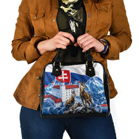 Slovakia Where Eagles Fly Shoulder Handbag Bratislava Castle Chamois Eagle Patriotism