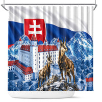Slovakia Where Eagles Fly Shower Curtain Bratislava Castle Chamois Eagle Patriotism