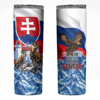 Slovakia Where Eagles Fly Skinny Tumbler Bratislava Castle Chamois Eagle Patriotism