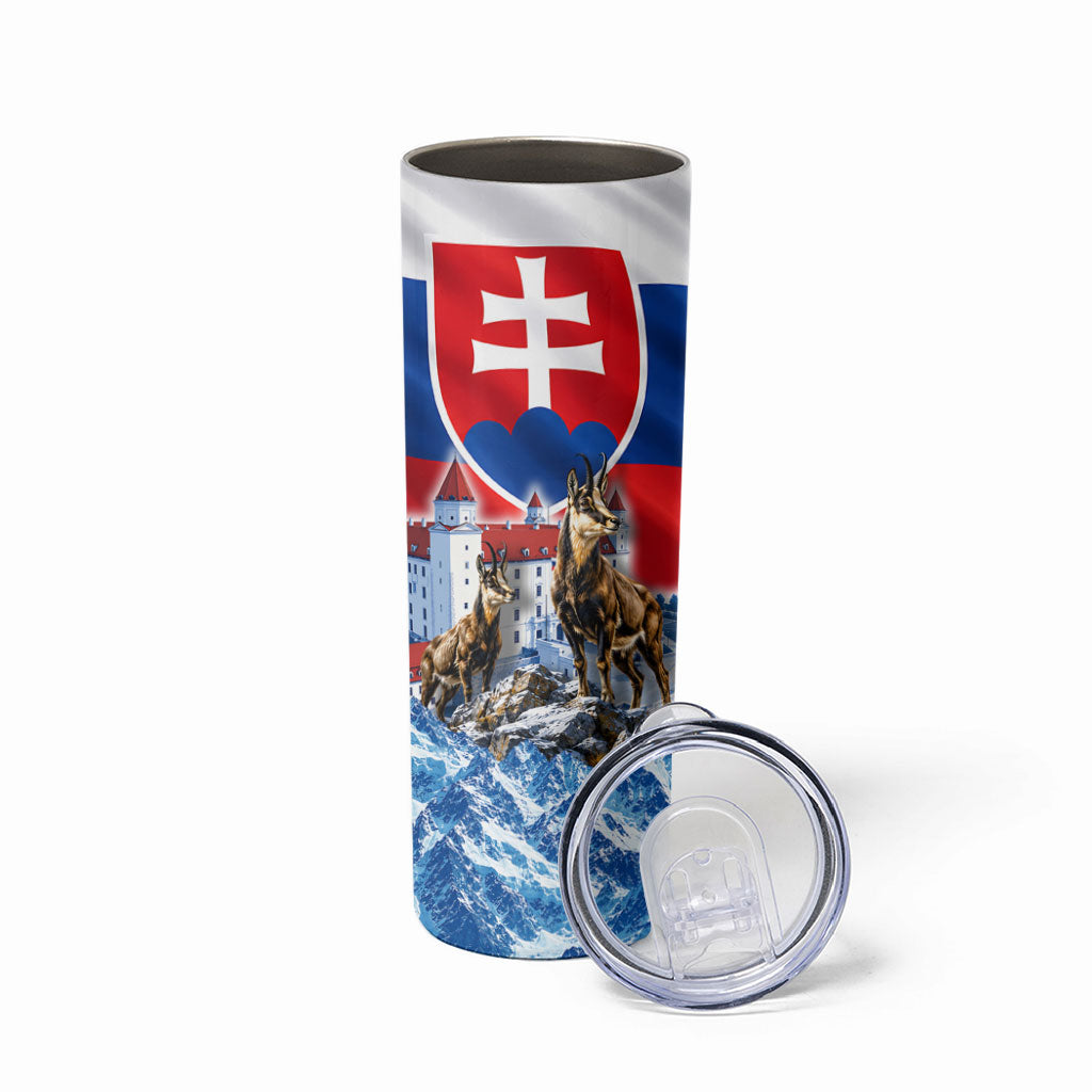 Slovakia Where Eagles Fly Skinny Tumbler Bratislava Castle Chamois Eagle Patriotism