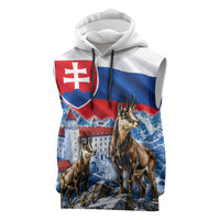Slovakia Where Eagles Fly Sleeveless Hoodie Bratislava Castle Chamois Eagle Patriotism