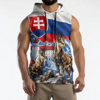 Slovakia Where Eagles Fly Sleeveless Hoodie Bratislava Castle Chamois Eagle Patriotism