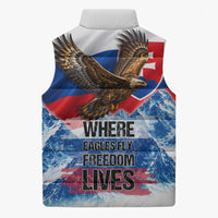 Slovakia Where Eagles Fly Sleeveless Puffer Jacket Bratislava Castle Chamois Eagle Patriotism