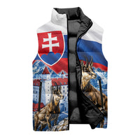 Slovakia Where Eagles Fly Sleeveless Puffer Jacket Bratislava Castle Chamois Eagle Patriotism