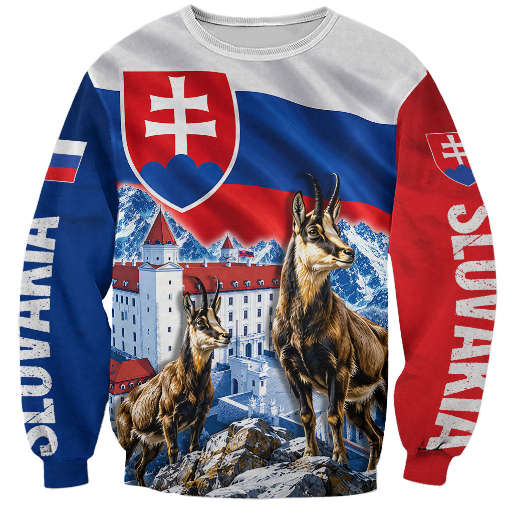 Slovakia Where Eagles Fly Sweatshirt Bratislava Castle Chamois Eagle Patriotism