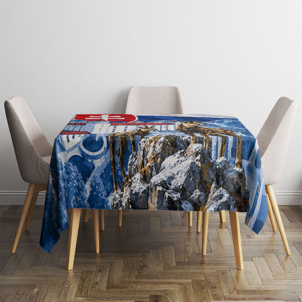Slovakia Where Eagles Fly Tablecloth Bratislava Castle Chamois Eagle Patriotism