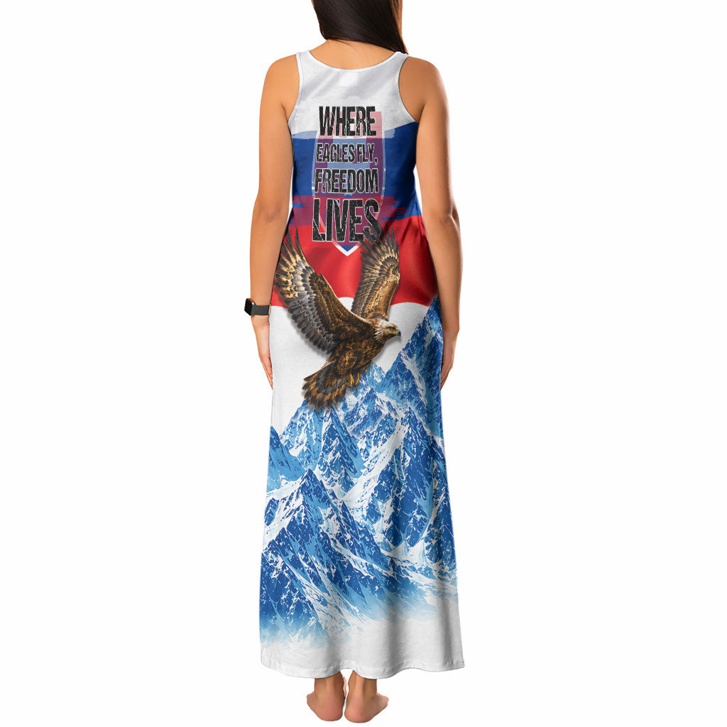 Slovakia Where Eagles Fly Tank Maxi Dress Bratislava Castle Chamois Eagle Patriotism