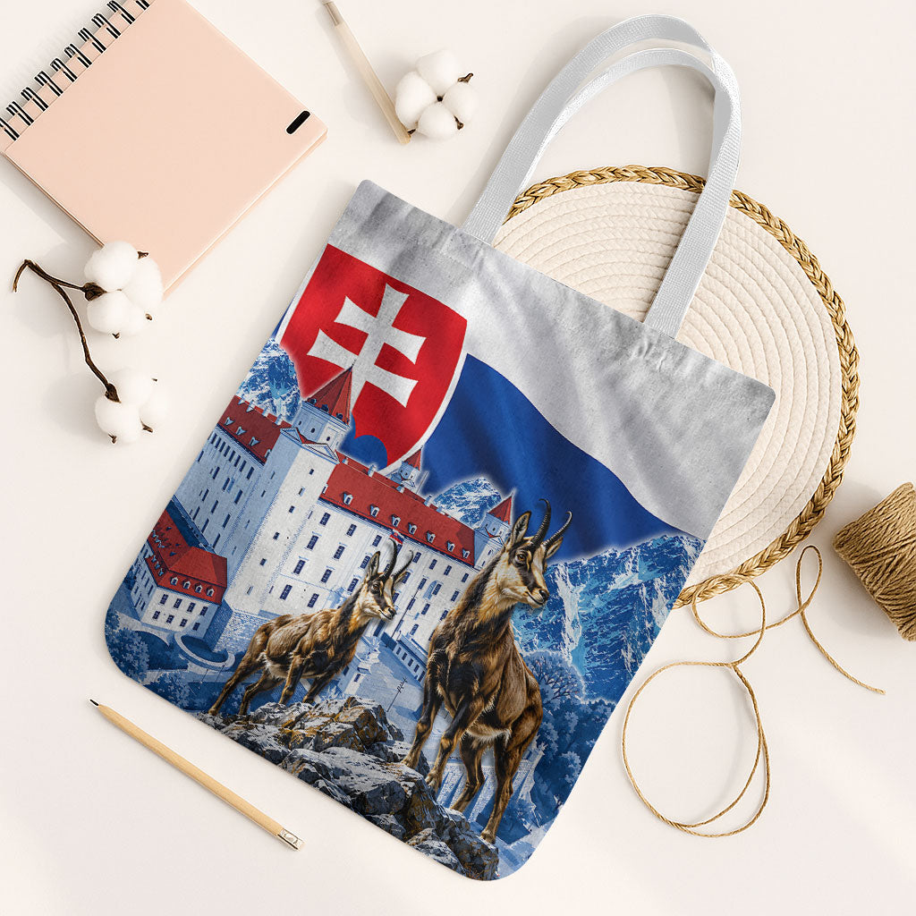Slovakia Where Eagles Fly Tote Bag Bratislava Castle Chamois Eagle Patriotism