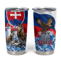 Slovakia Where Eagles Fly Tumbler Cup Bratislava Castle Chamois Eagle Patriotism