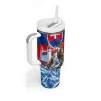Slovakia Where Eagles Fly Tumbler With Handle Bratislava Castle Chamois Eagle Patriotism