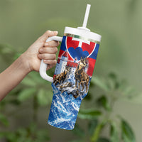 Slovakia Where Eagles Fly Tumbler With Handle Bratislava Castle Chamois Eagle Patriotism