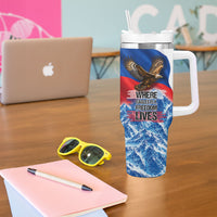 Slovakia Where Eagles Fly Tumbler With Handle Bratislava Castle Chamois Eagle Patriotism