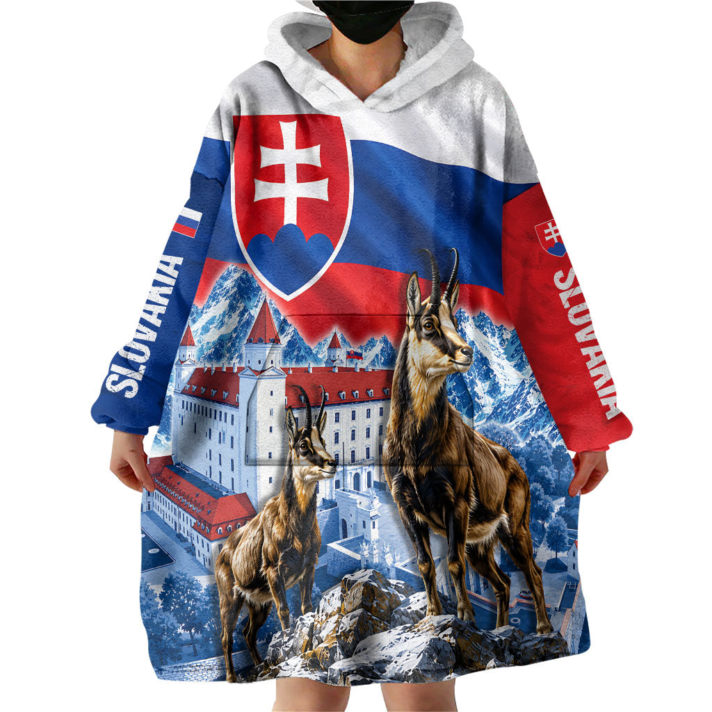 Slovakia Where Eagles Fly Wearable Blanket Hoodie Bratislava Castle Chamois Eagle Patriotism