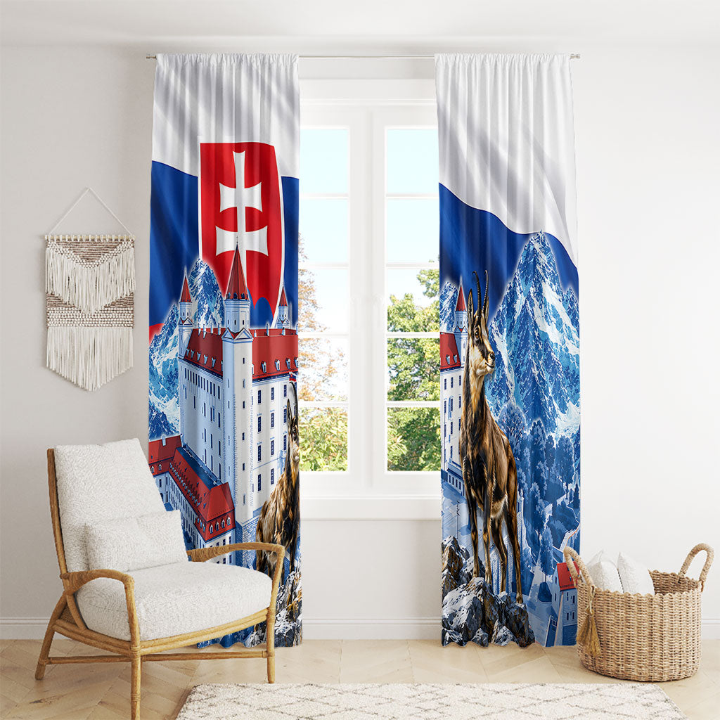 Slovakia Where Eagles Fly Window Curtain Bratislava Castle Chamois Eagle Patriotism