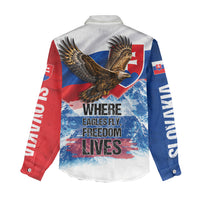 Slovakia Where Eagles Fly Women Casual Shirt Bratislava Castle Chamois Eagle Patriotism