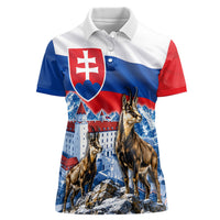 Slovakia Where Eagles Fly Women Polo Shirt Bratislava Castle Chamois Eagle Patriotism