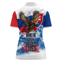 Slovakia Where Eagles Fly Women Polo Shirt Bratislava Castle Chamois Eagle Patriotism