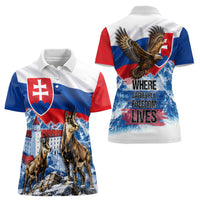 Slovakia Where Eagles Fly Women Polo Shirt Bratislava Castle Chamois Eagle Patriotism