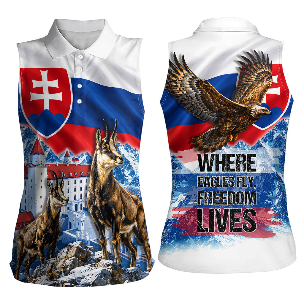 Slovakia Where Eagles Fly Women Sleeveless Polo Shirt Bratislava Castle Chamois Eagle Patriotism