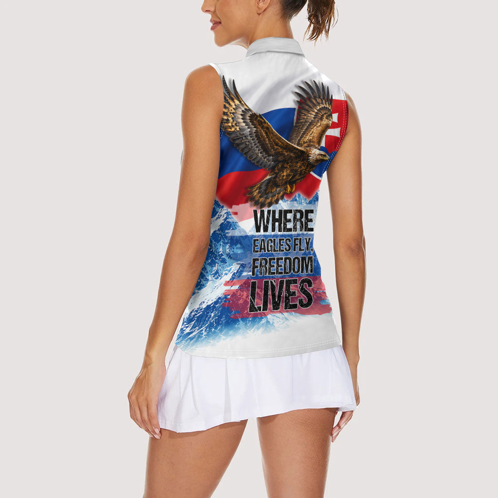 Slovakia Where Eagles Fly Women Sleeveless Polo Shirt Bratislava Castle Chamois Eagle Patriotism