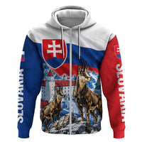 Slovakia Where Eagles Fly Zip Hoodie Bratislava Castle Chamois Eagle Patriotism