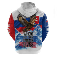 Slovakia Where Eagles Fly Zip Hoodie Bratislava Castle Chamois Eagle Patriotism