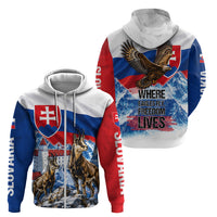 Slovakia Where Eagles Fly Zip Hoodie Bratislava Castle Chamois Eagle Patriotism