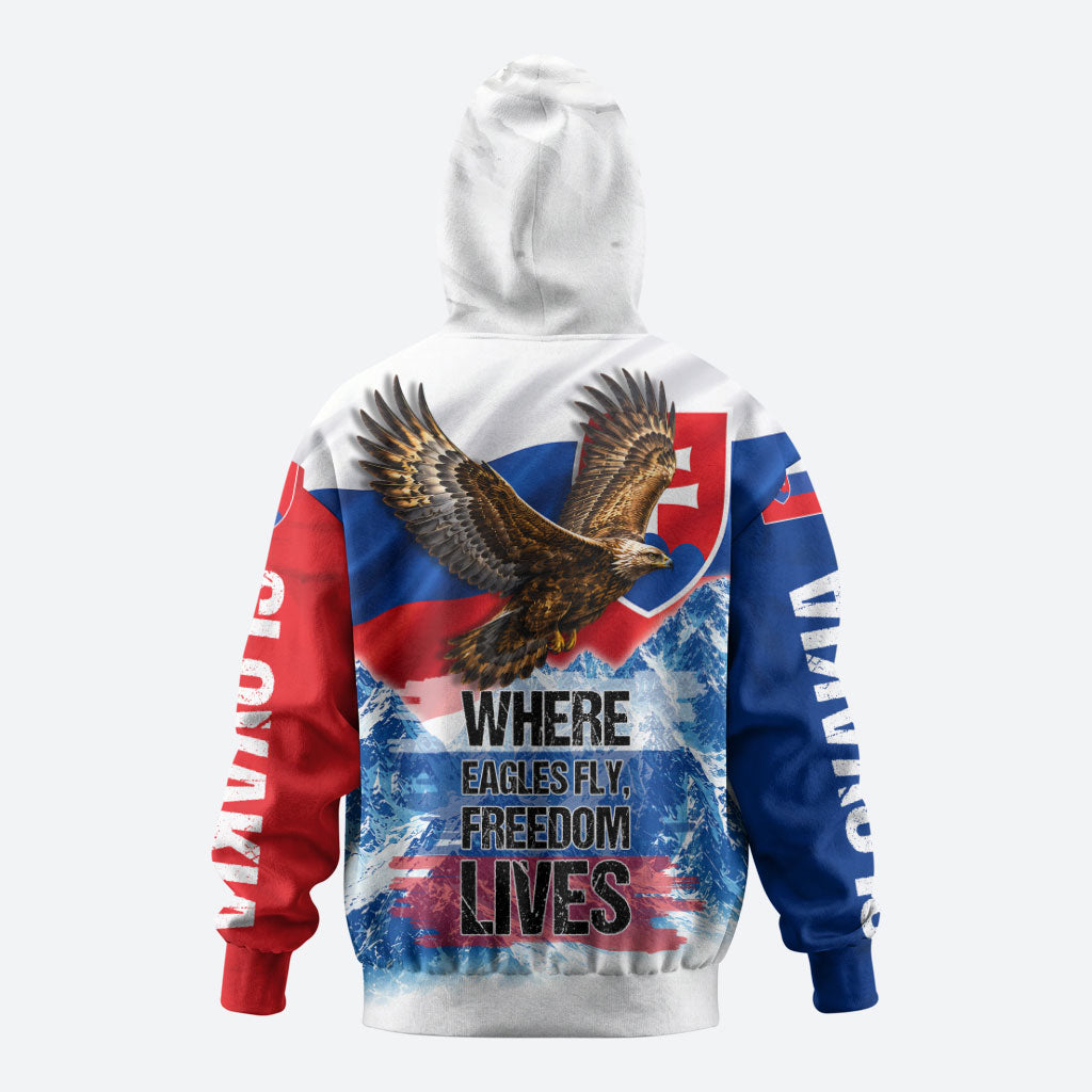 Slovakia Where Eagles Fly Zip Hoodie Bratislava Castle Chamois Eagle Patriotism