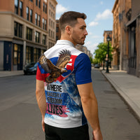Slovakia Where Eagles Fly Zipper Polo Shirt Bratislava Castle Chamois Eagle Patriotism