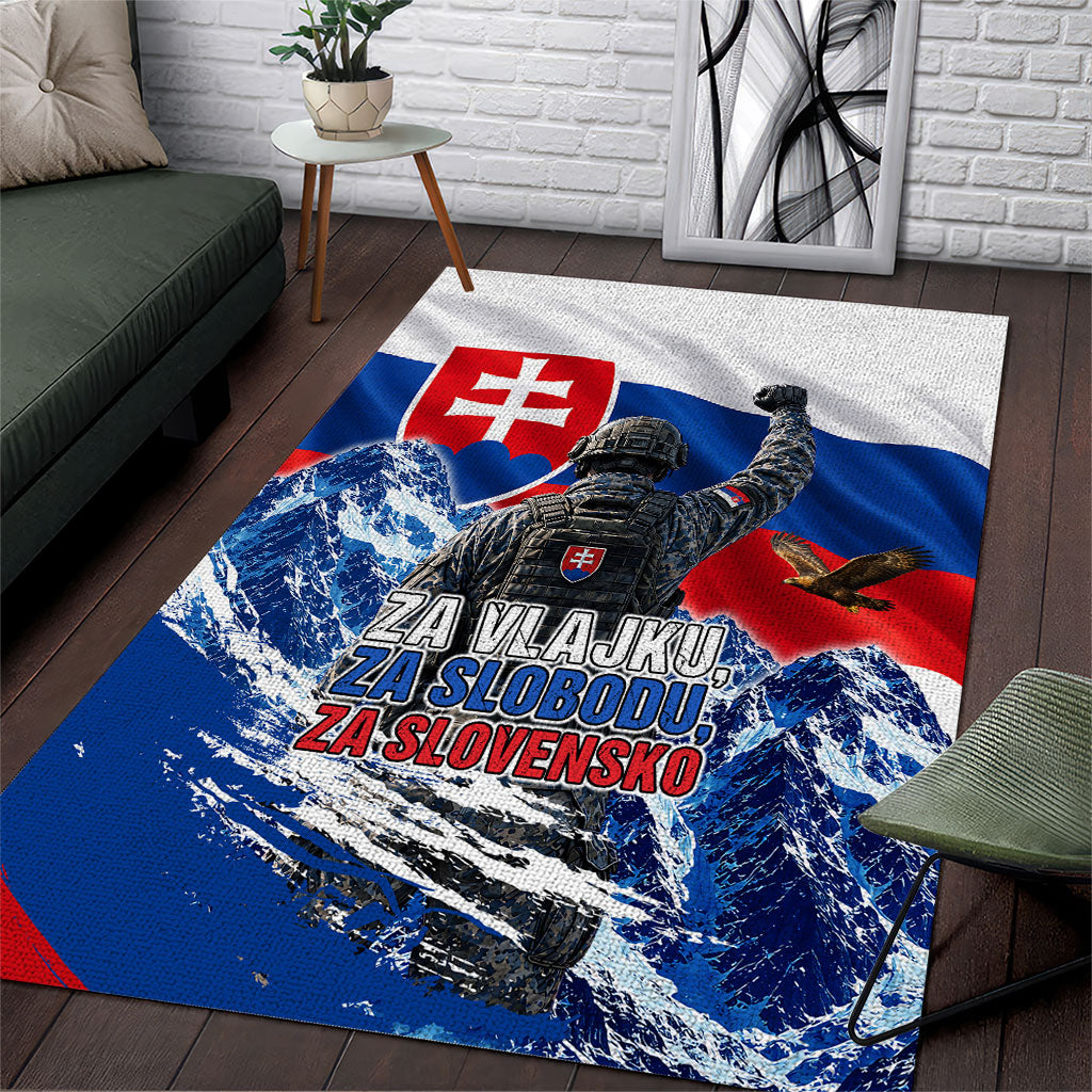 Slovakia Military Freedom Area Rug Fighter Jets Soldier Eagle Mountain