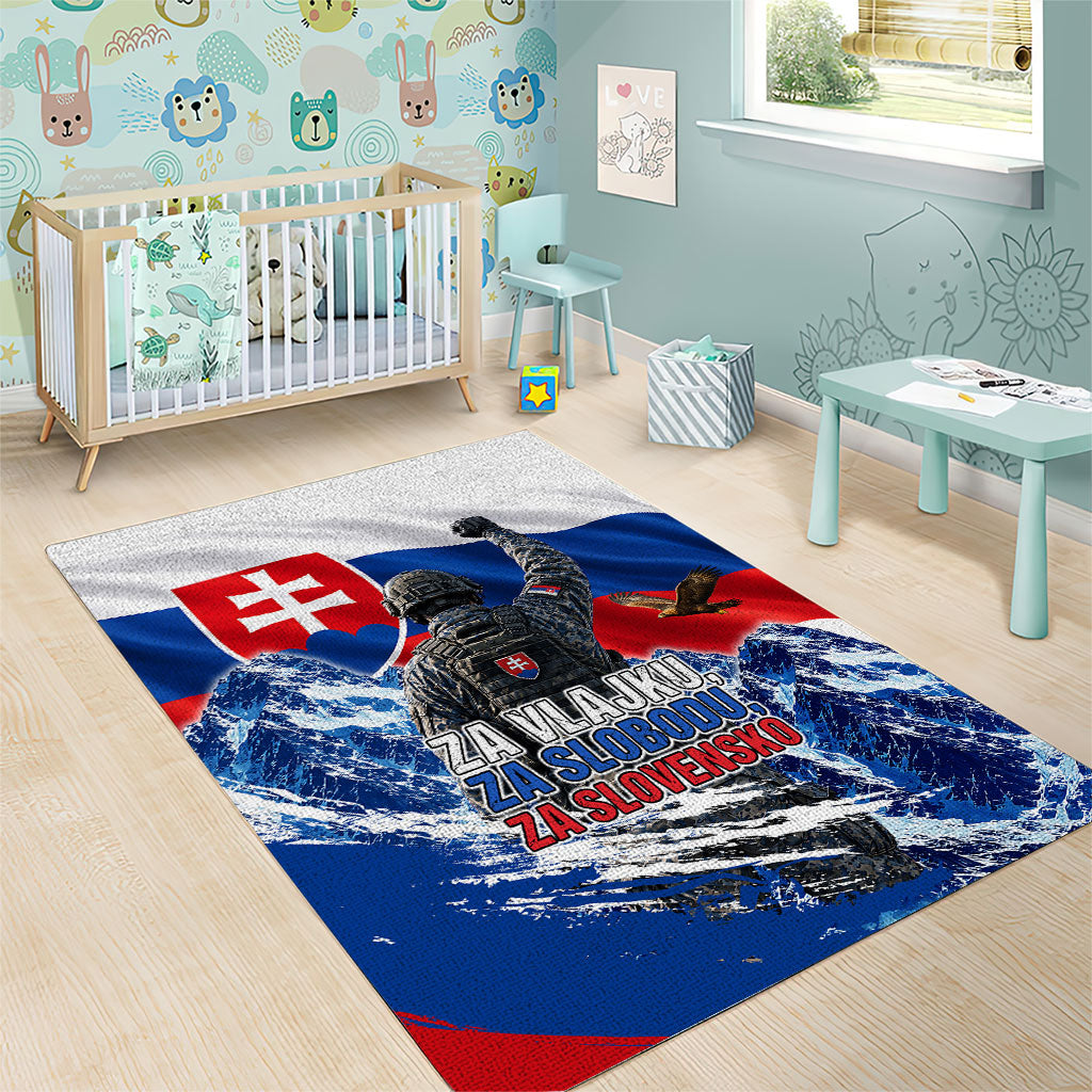Slovakia Military Freedom Area Rug Fighter Jets Soldier Eagle Mountain