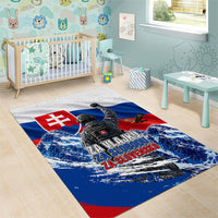 Slovakia Military Freedom Area Rug Fighter Jets Soldier Eagle Mountain