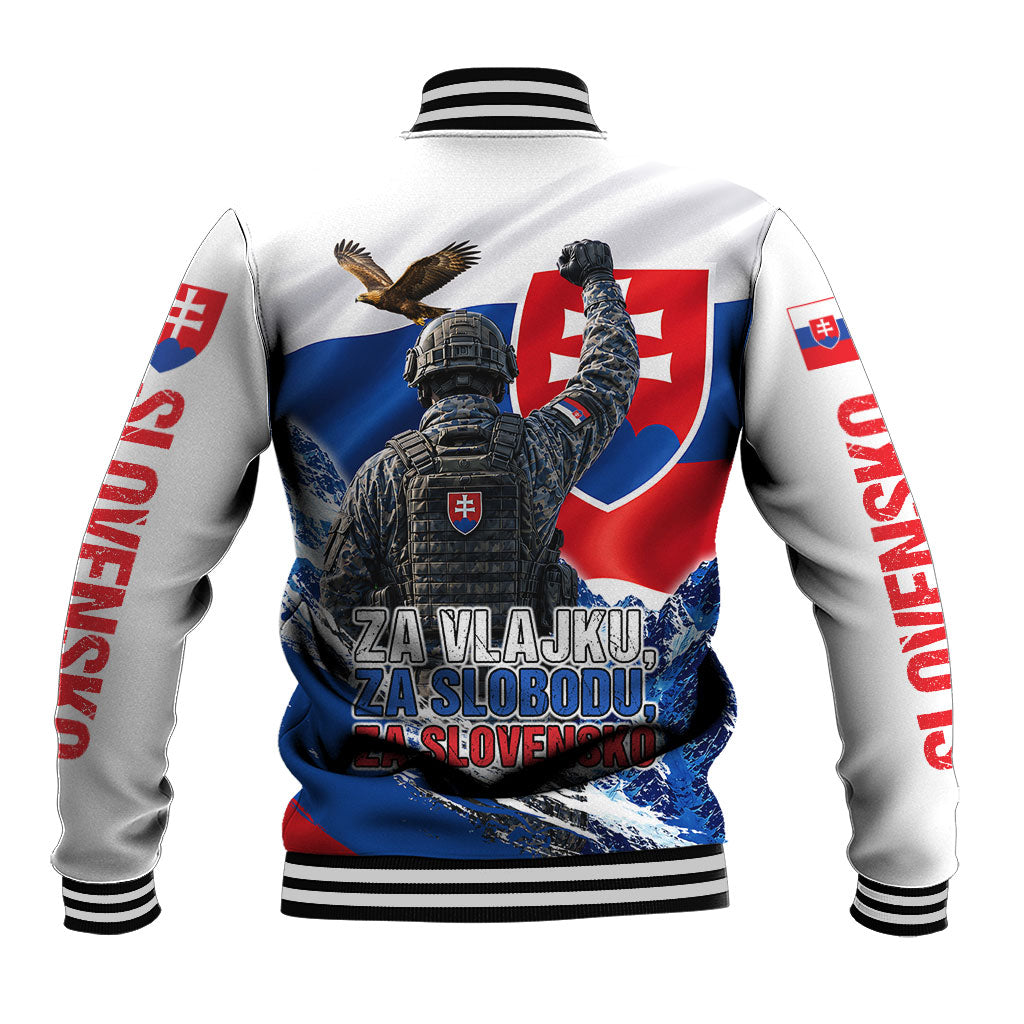 Slovakia Military Freedom Baseball Jacket Fighter Jets Soldier Eagle Mountain
