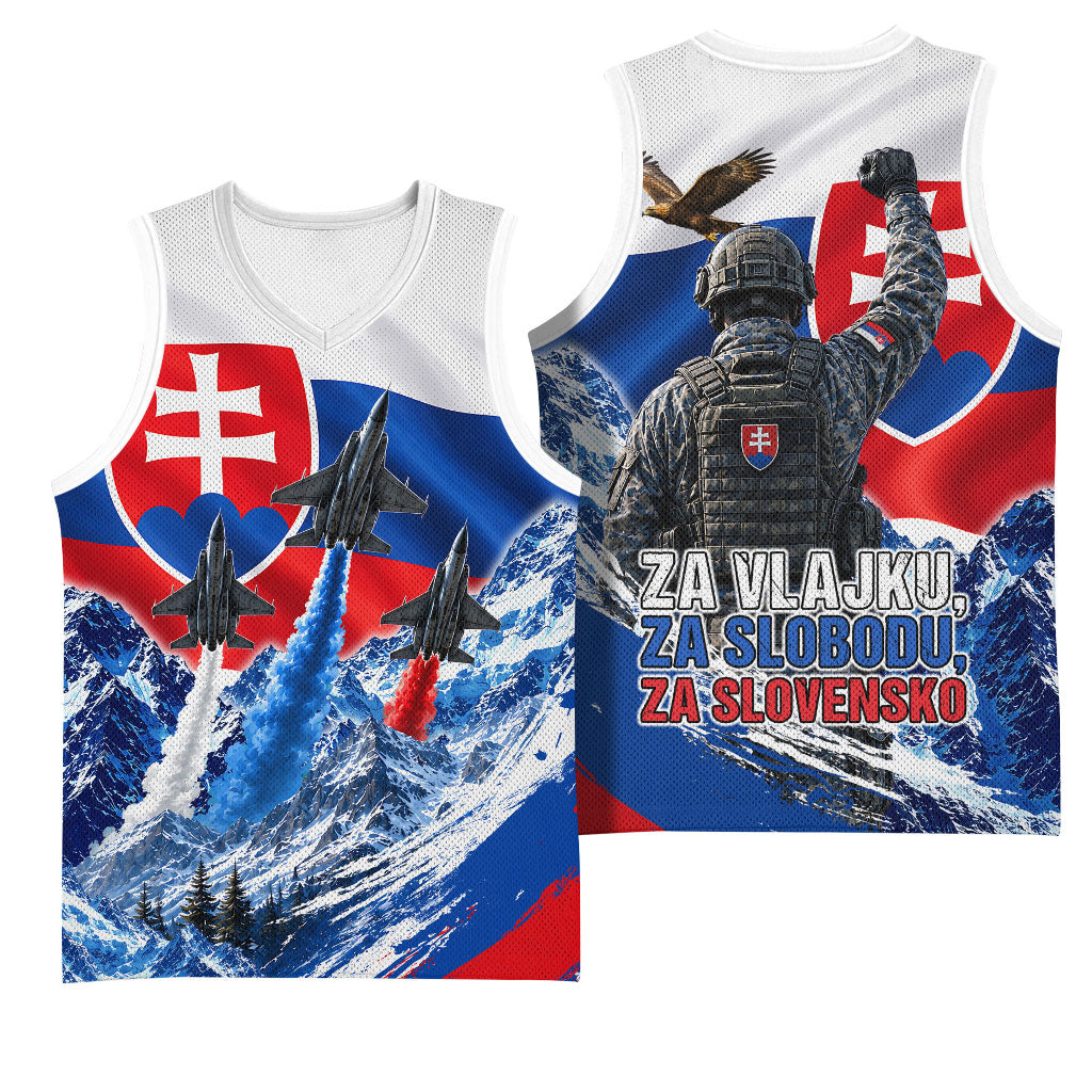 Slovakia Military Freedom Basketball Jersey Fighter Jets Soldier Eagle Mountain