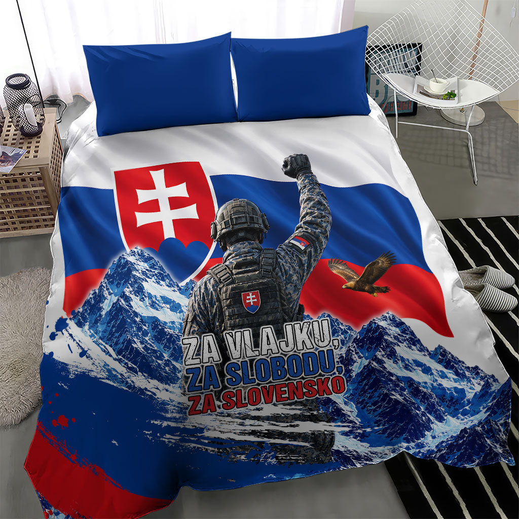 Slovakia Military Freedom Bedding Set Fighter Jets Soldier Eagle Mountain