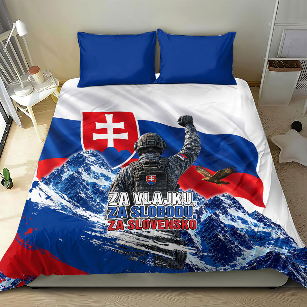 Slovakia Military Freedom Bedding Set Fighter Jets Soldier Eagle Mountain