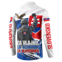 Slovakia Military Freedom Button Sweatshirt Fighter Jets Soldier Eagle Mountain